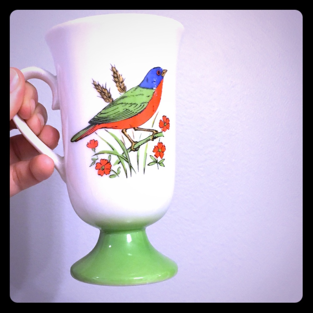 Vintage bird mug